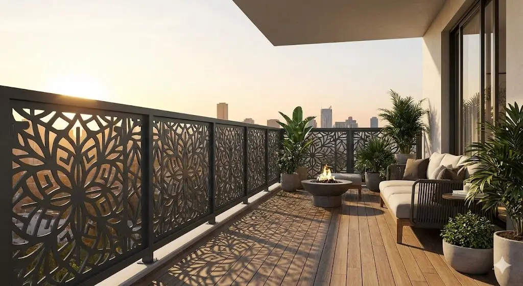 balcone intagliato a laser